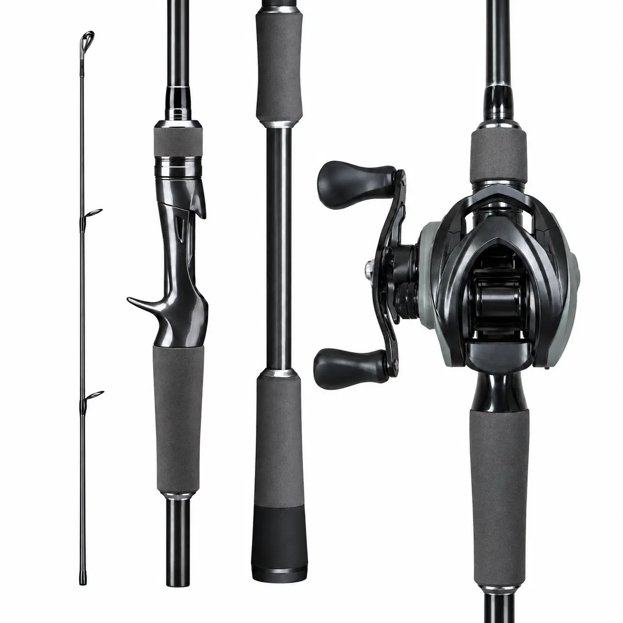 2.1M 2-Piece Baitcasting Fishing Rod and Reel Combo, S6 DC Reel (7.1:1 Gear Ratio, 7+1 Bearings, 8KG Max Drag, 198g Lightweight), 5-25g Lure Weight, Bass Fishing Equipment Lures for Beginners