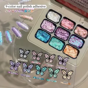 9 Colors New Popular Nail Gel Firm Pat Pat Glue Salon Nail Styling Glue Home Essential Female Christmas Gift Polish Manicure Cutics Cosmetic
