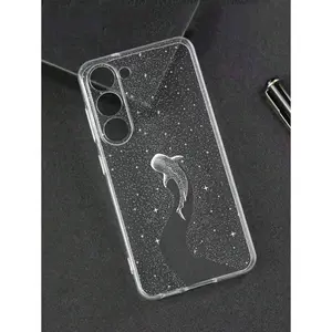 Perforated Transparent White Whale Spot Starry Sky Painted  Clear Phone Case Compatible With Samsung Galaxy Series A54/A53/A52(A52S Compatible)/A34(5G)A32(5G)/A14(5G)/A13 5G/A04S/S21/S21U/S22/S22U/S23/S23+/S23U And S24 Series A15/A35(5G)/A55(5G)/A25(5G)