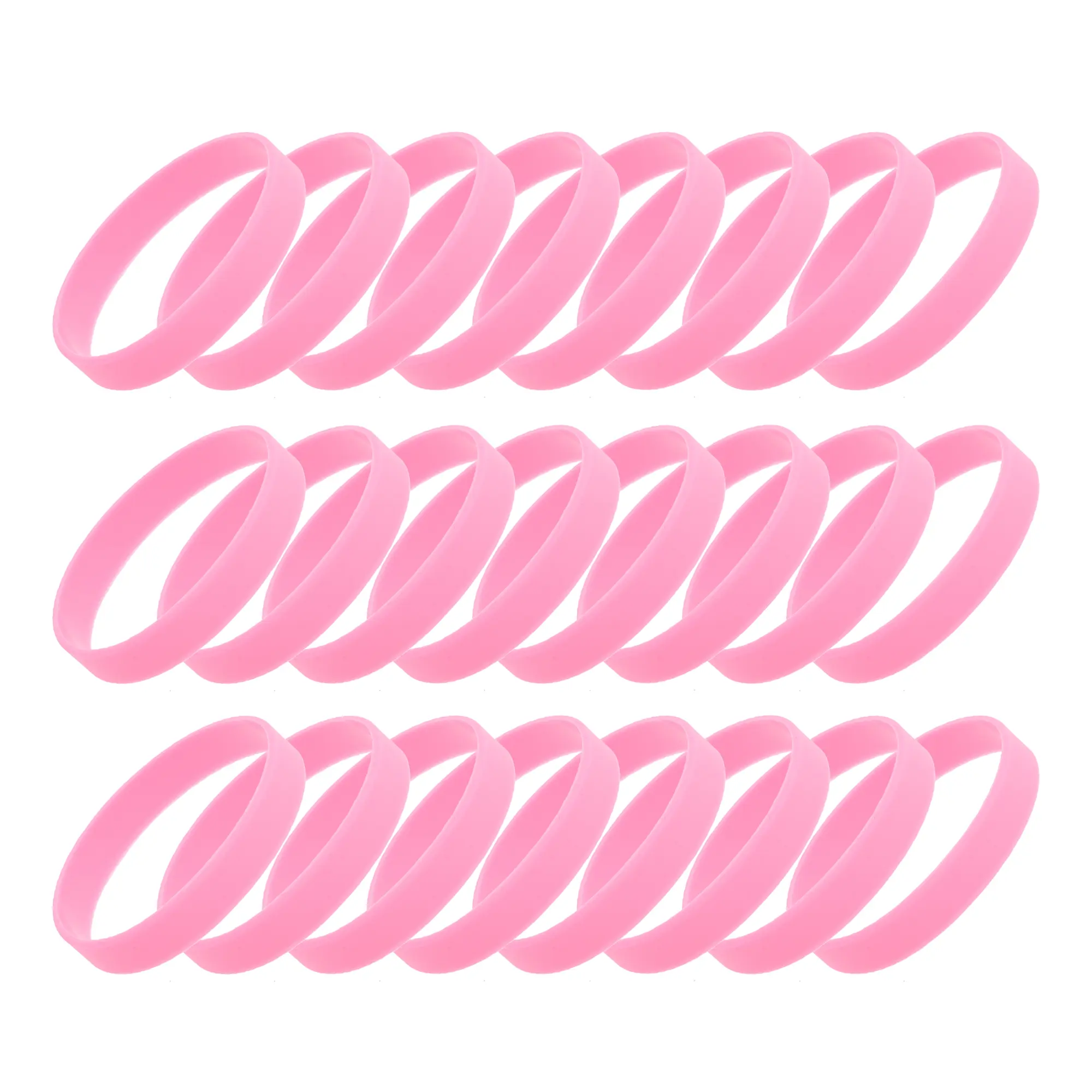 Unique Bargains Solid Silicone Bracelets 24 Pcs