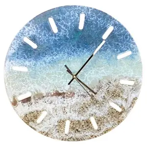 Sandy Beach Ocean Blue Resin Clock Home Decor