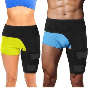 Adjustable Compression Hip Support Brace, Breathable Groin & Thigh Wrap for Pulled Muscle, Sciatica Pain Relief, Hip Flexor Strain & Sports Recovery