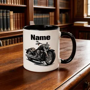 1pc of 7-Color Ceramic Mug, 11Oz 325Ml, a Fun Gift, Microwave Safe, Holiday Present, Motorcycle Themed