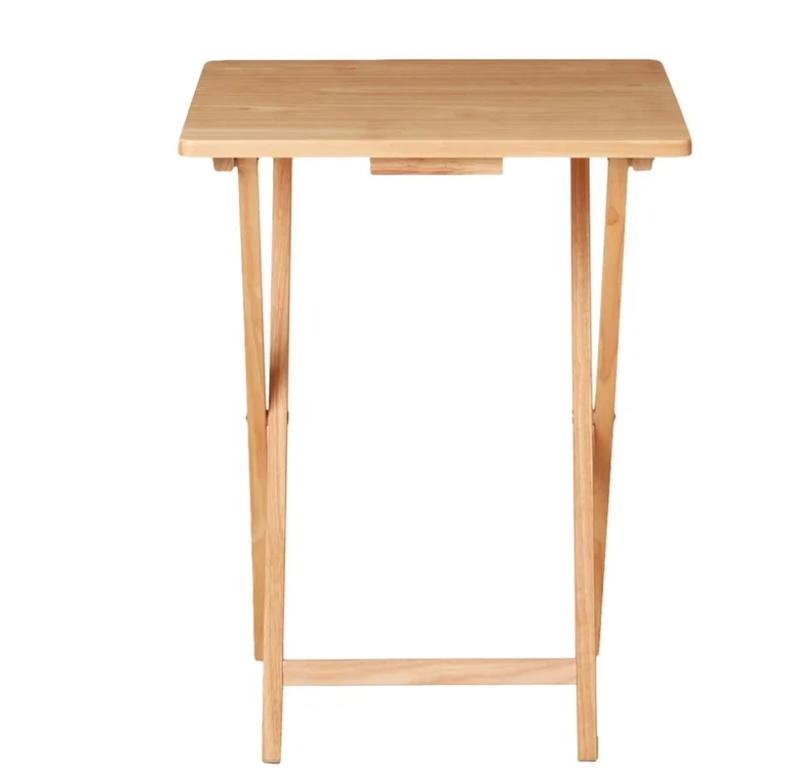 Indoor Single Folding TV Tray Table Natural L 19 x W 15 x H 26 inches.