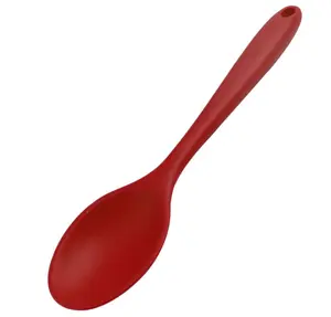 Silicone Dinner Spoon Table Spoon Utensils for Kitchen Dining Room Red