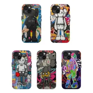 Aesthetic KAWS Phone Case, Cool Street Art Protective Cover, Compatible with iPhone 11-17 Pro Max/Plus and Samsung Galaxy S23-25
