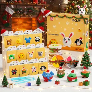 LOUFOR Air Dry Clay Kits for Kids Ultra Light Soft Safe Non-Toxic DIY Airdryclay Kit with 4 Sculpting Tools & Tutorials 12 Colorful Theme Models for Creative Art Crafts Toys Gifts - Pottery，[XmasGifts]   Plastic Gift Set,Blackfriday,Christmas