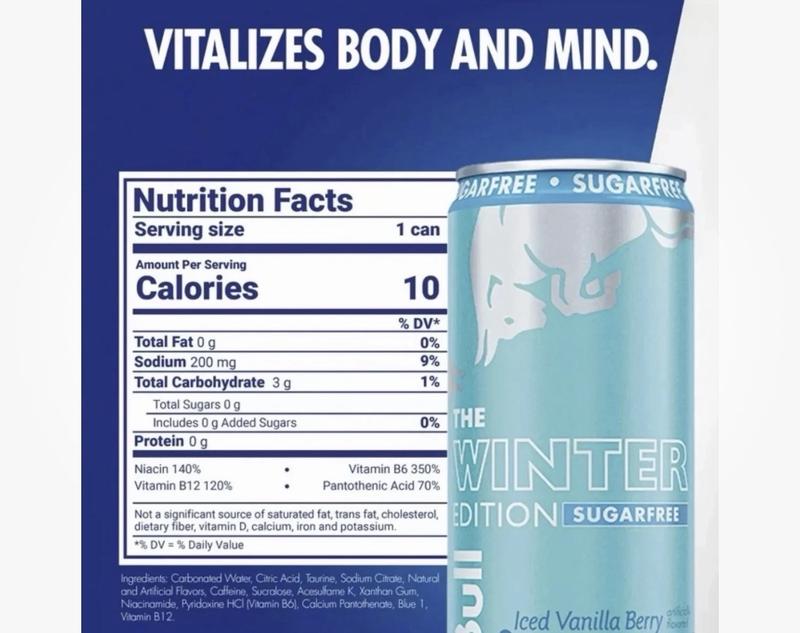 Red Bull SUGAR FREE Iced Vanilla Berry Energy Drink, with 114mg Caffeine plus Taurine & B Vitamins, 12 Fl Oz, Pack of 24 Cans