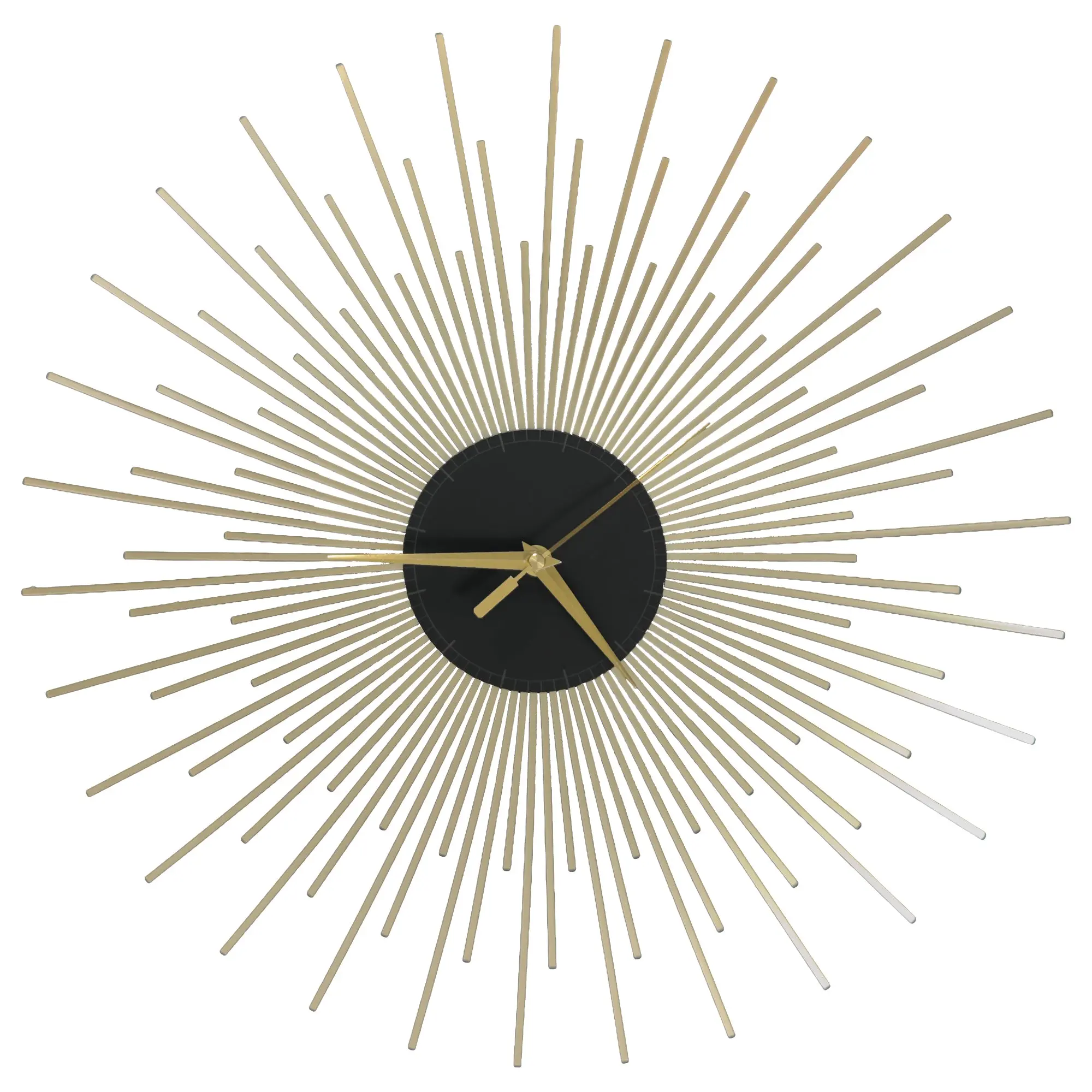 Gold Retro Starburst Analog Wall Clock, Mid-Century Modern Decor, Wall Mount Design, Runs on Alkaline Batteries, Analog Clock