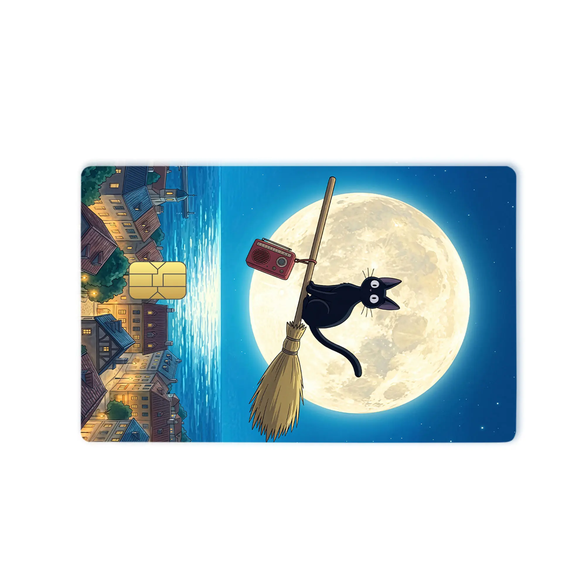 Studio Ghibli Jiji Credit Card Skin, Kiki's Delivery Service Debit Cards Wrap