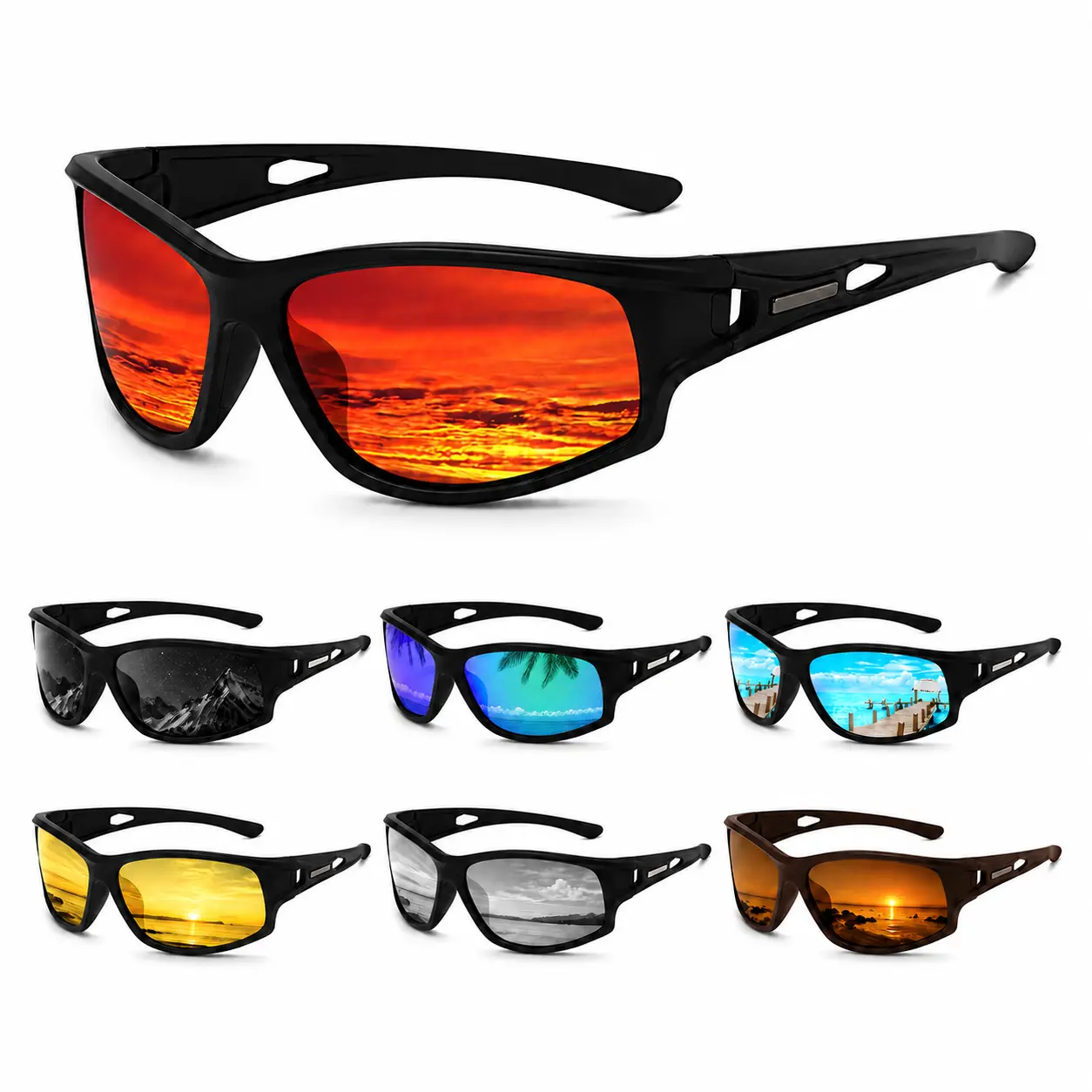 Trendy Street Style Sunglasses for Men & Women, Polarized Anti-Glare TAC Lens with UV400 Protection, Lightweight Polycarbonate Frame for Driving & Outdoor Sports, Trendy Fashion Shades, Uv Blocking Shades, Street Style Shades
