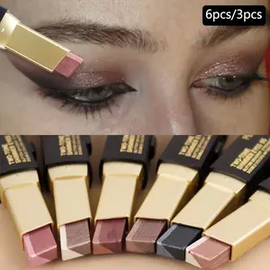 6pcs/3pcs Pearlescent Eyeshadow Stick Dual-Tone Waterproof Lasting Gradient Shimmer Eyeshadow Eye Makeup Perfect Valentine's Day Mother's Day Gift for Women