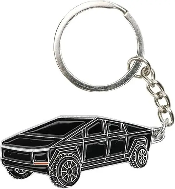Tesla Cybertruck Keychain – Black Electric Pickup Truck Key Ring, EV Car Accessory, Gift for Tesla Owners