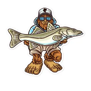 Snook Fishing Decal , Bigfoot Fishing Decal , Snook Bigfoot , Bigfoot Fisherman , Sasquatch Decal , Sasquatch Fishing , Bigfoot Fishing