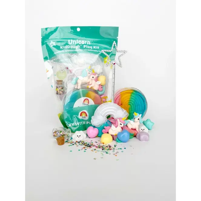 KidDough Vibrant Earth-Grown Craft Dough Play Kit - Unicorn-Themed Unisex Educational Toy for 3+ Ages, 3-4 Years, All Seasons, Safe Fun, Children Development, Sensory Skills Enhancement, Creative Outlet