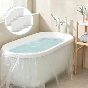 Large Disposable Bathtub Liners 12 Pack, Plastic Bathtub Cover for Salon Household Hotel, Waterproof Tub Protector Sheet, Reusable Bathtub Liner Bag, Extra Wide 102 x 47 Inch Bath Tub Covers