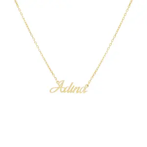 Solid Script Nameplate Necklace