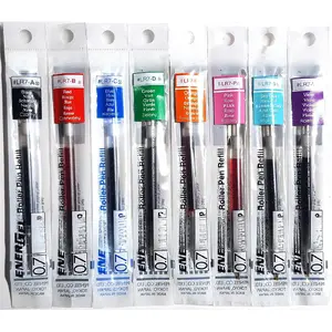 Pentel LR7 Refills for EnerGel Gel Pen, 0.7mm Metal Tip - Set of 8 Colors - Black, Blue, Red, Green, Orange, Pink, Sky Blue & Violet - Supplied Loose