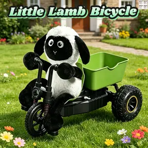 Crazy Lamb Remote Control Tricycle, Plush Sheep on RC Bike, 2.4GHz, LED Lights, Lithium Battery Included, Pink, 8 Years and Up,rc bike,little lamb tricycle