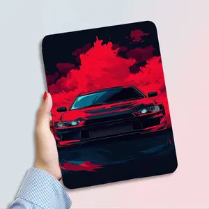 Race Car for ipad Case with Protection, Featuring a Built-In Pen Holder, Compatible with for ipad Models 9.7/10.2/10.9/12.9/Pro 11/10 Generations - Lightweight, Slip-Resistant, Scratch-Proof, Foldable Design, Charming Illustrations