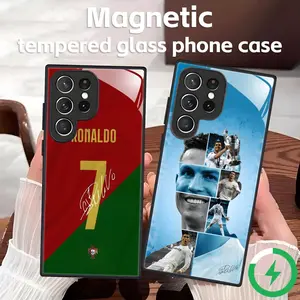 Cristiano Ronaldo  Phone Case For Samsung S26 S25 S24 S23 S22 S21 S20 Plus Ultra Note20 Glass Magnetic Case