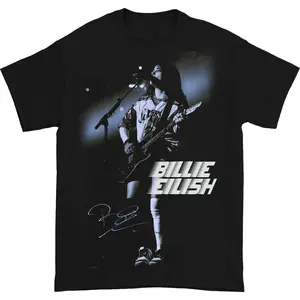 Billieee Eilishhhh On Stage Signature T- Shirt Tee Men Women Unisex Full Size S to 2345XL For Fans Gift