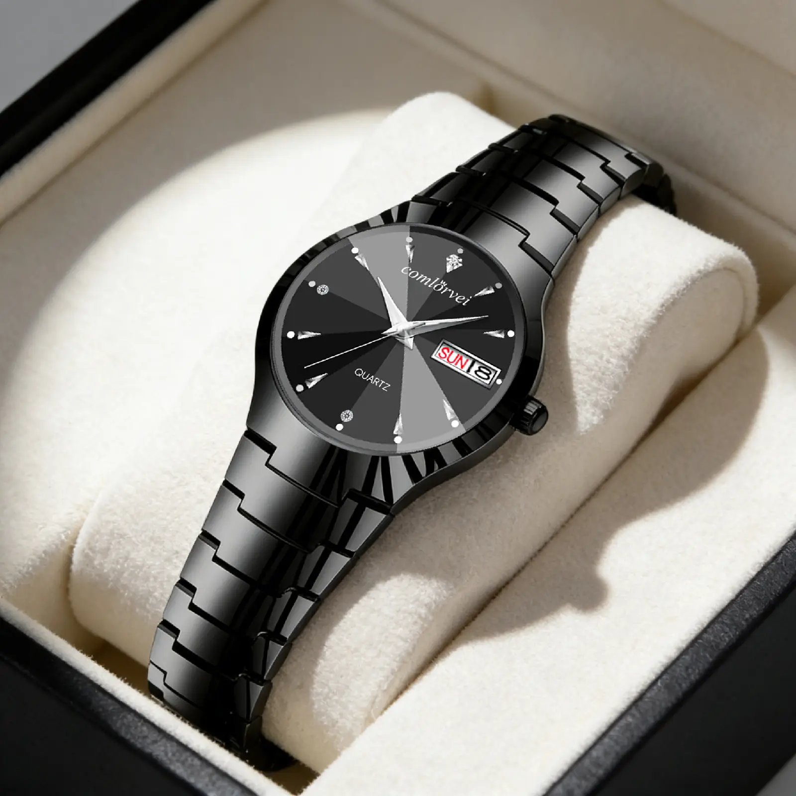 Elegant ladies' classic watch with steel strap and adjuster with waterproof function, high-quality and fashionable quartz watch with precise timekeeping and durability, suitable for wearing in various occasions, gift giving