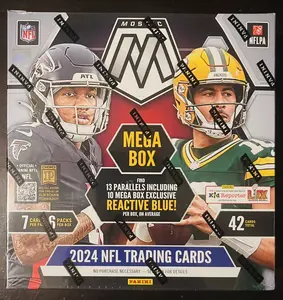 Panini 2024 Mosaic Football NFL Mega Box Blue Reactive - 42 Cards