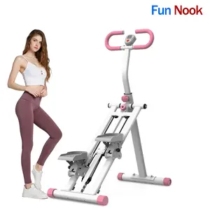 Stair Stepper with Resistance Home-Upgrade Vertical Climber Workout Machine for Full-Body Exercise Climber Fitness Equipment with Stable Frame Adjustable Handlebar-Pink