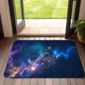 Rectangular Floor Mat Cosmic Nebula Starry Mat - Vibrant Deep Space Design Area Rug Bedroom, Or Study Decor Fast Drying Anti-Slip Soft Carpet For Bathroom Shower Laundry Room Kitchen All Season Home Decor Bathr Soft Flannel Bath Mat Home Decor Gift