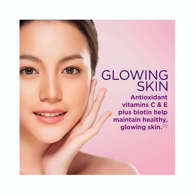 Hair, Skin & Nails Gummies – "Glow naturally with Nature's Bounty Advanced Hair, Skin & Nails Gummies –  230 strawberry-flavored gems for radiant beauty!"