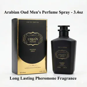 3.4oz 100ml Men's Arabic Dubai Perfume, High Concentration Long Lasting Oud Wood Oriental Fragrance, Pheromone Cologne Spray with Musk & Cedarwood, Attract Women, Masculine Charm, Best Gift for Birthday, Father's Day, Anniversary, Dating & Night Out