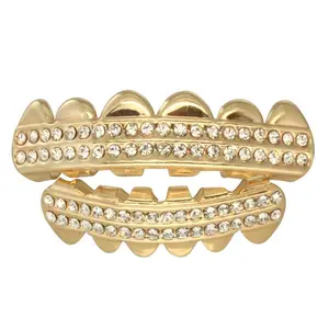 Gold Grillz for Men and Women, Custom Fit Top Bottom Cz Teeth Gold Plated Grillz w/Molds Grill Hip Hop Fashion, Gold Grills for Teeth, Gold Grillz Teeth Set, Custom Grillz, Removable Grillz, Fashion Grillz, Fake Teeth Grillz, Mouth Grills