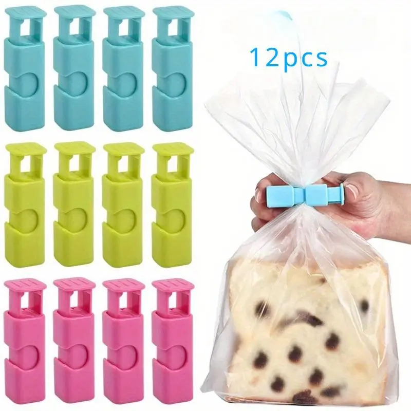 12 pcs Food Bag Chip Clips, Convenient And Durable Reusable Food Sealing Bag Clips, Easy-to-Use And Flexible Spring Sealing Clamp, For Keeping Food Fresh And Organized, Kitchen Organizers And Storage, Kitchen Accessories