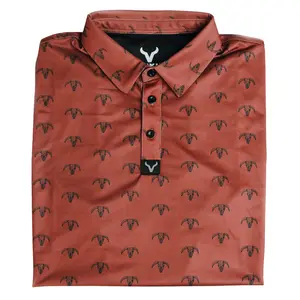 Vexil Brand - Polo - Bull Skull - Brick Outfit Summer, Men's Performance Polo Casual Golf Shirt