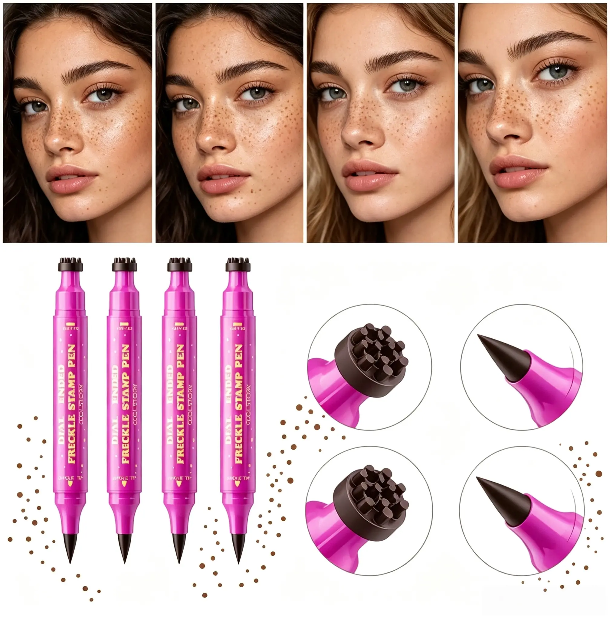 SummerWins Dual-Ended Faux Freckle Pen,Freckle Stamp and Fine Tip Makeup Pen forNatural-Looking Face Makeup, Easy FreckleLook for Daily Wear, Party, Festival and PhotoMakeupDealsForYouDays