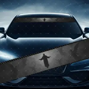 Holy Figure Car Windshield Sticker, Decorative Vinyl Decal, Scratch Cover Waterproof UV Protection, Fits All Cars, Qm-88688