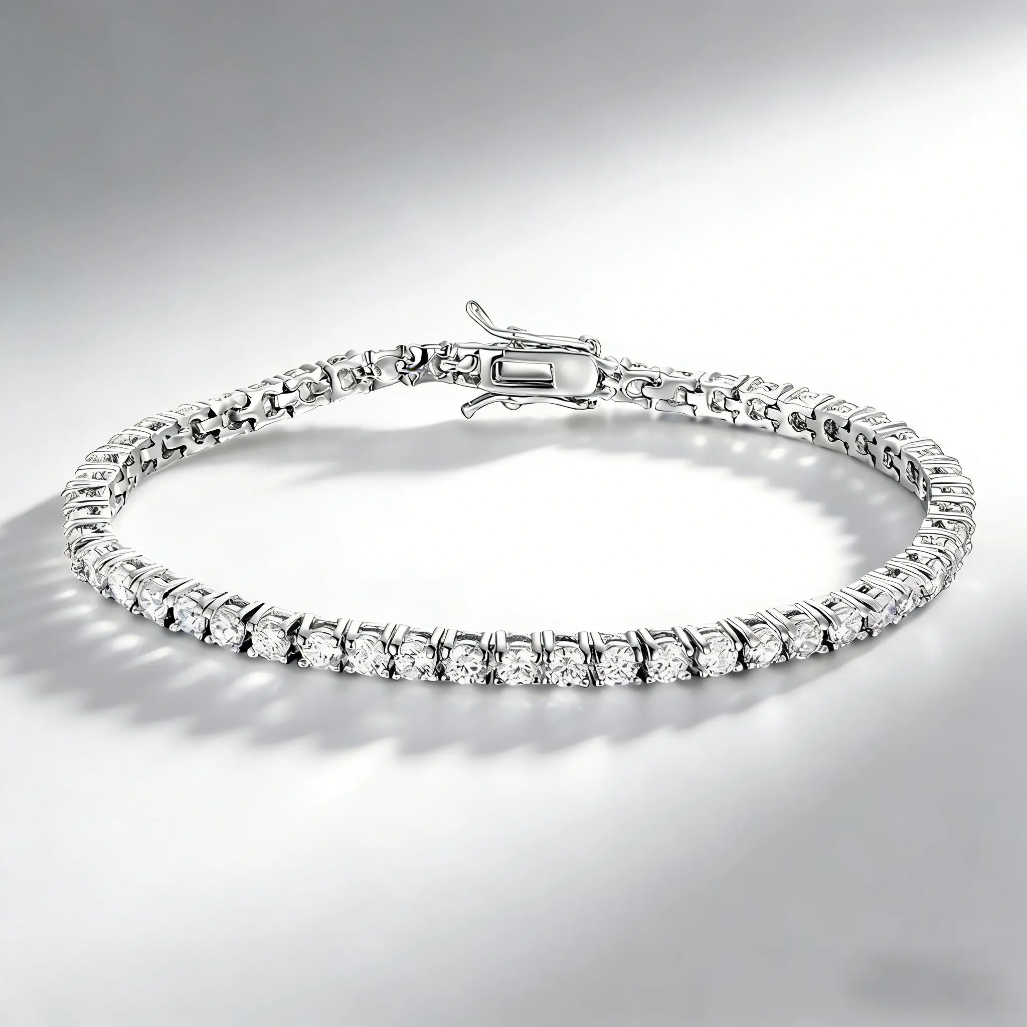 GEMSME Unisex 2-6MM Round Cut CZ Waterproof Tennis Bracelet Anklet Chain Cubic Zirconia Hiphop Classic Anniversary Engagement Valentines Day Gift