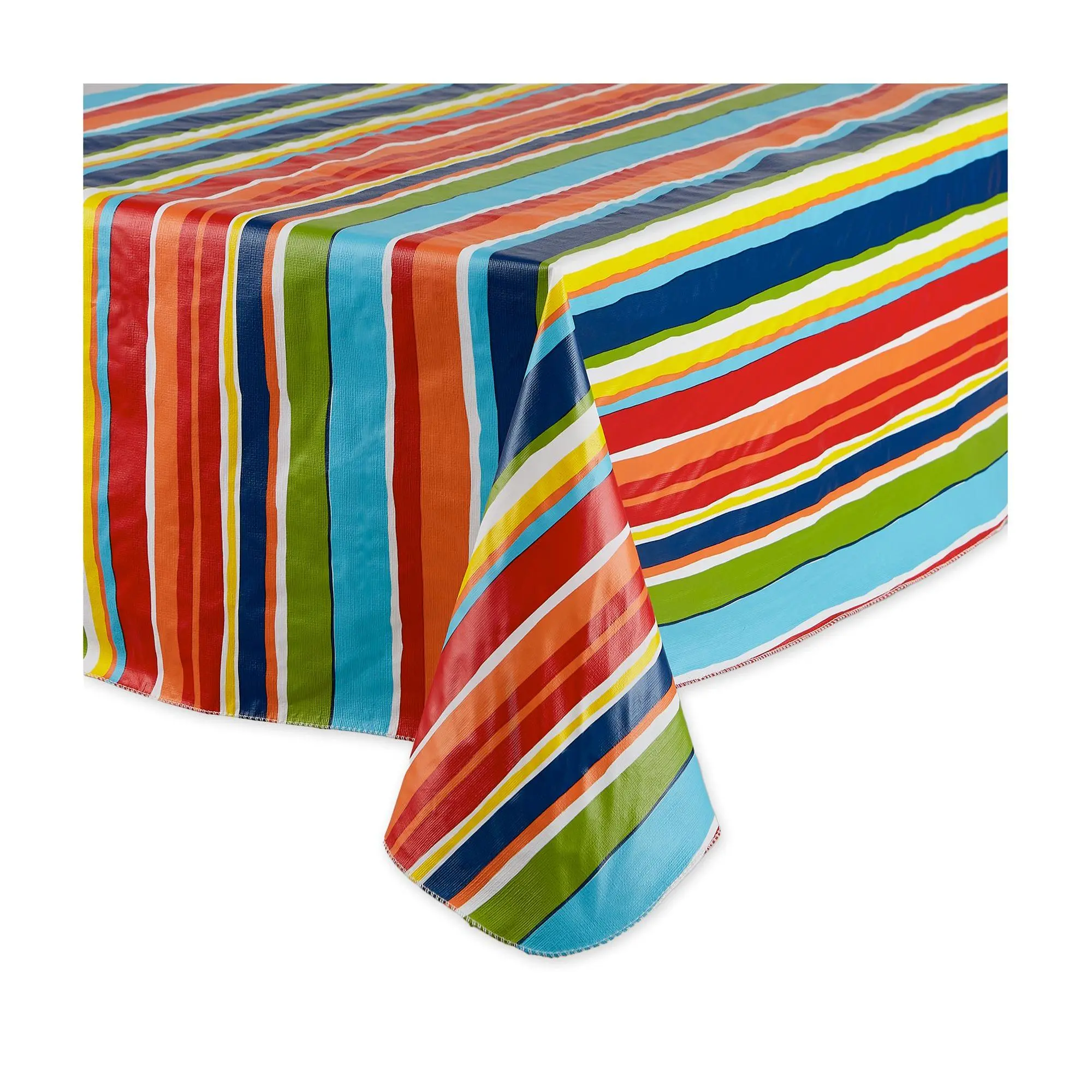 Desing Imports Summer Stripe Vinyl Tablecloth 60x102 Desing Imports Summer Stripe Vinyl Tablecloth 60x102