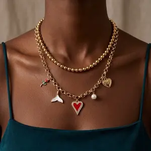 Layered Gold Heart Set