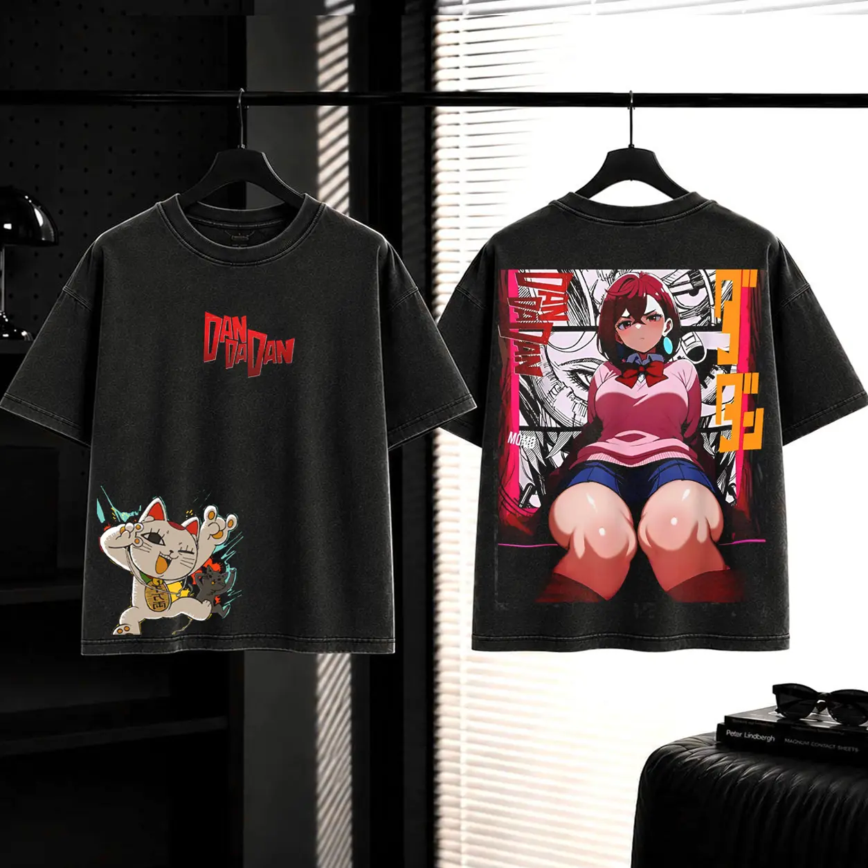 Momo Ayase- Dandadan anime v3 Washed T-shirt, Tanktop, Sweatshirt, Hoodie 2 sided printed Clothes graphic tee Menswear Cotton Classic Top