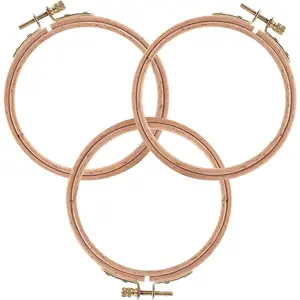 Sherbo 3 Inch Embroidery Hoop - Set of 3 Small Embroidery Hoop Made of Beech Wood, Perfect for Cross Stitch Hoop Designs & Wooden Rings Crafts Versatile