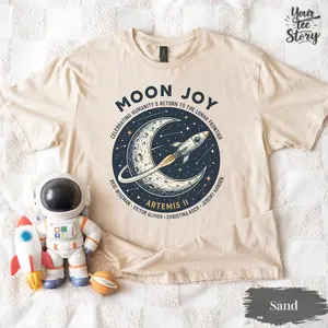Moon Joy Artemis II Shirt Lunar Mission Tee, Crewed Moon Flyby Graphic Top, Humanity Returns to the Moon Gift