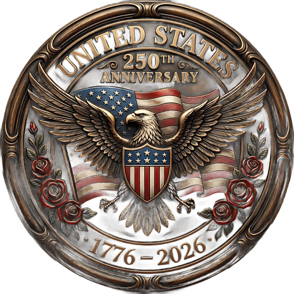 USA Eagle Sign, DECOE-5428-D, Sign For Wreath, 10" Wood Sign