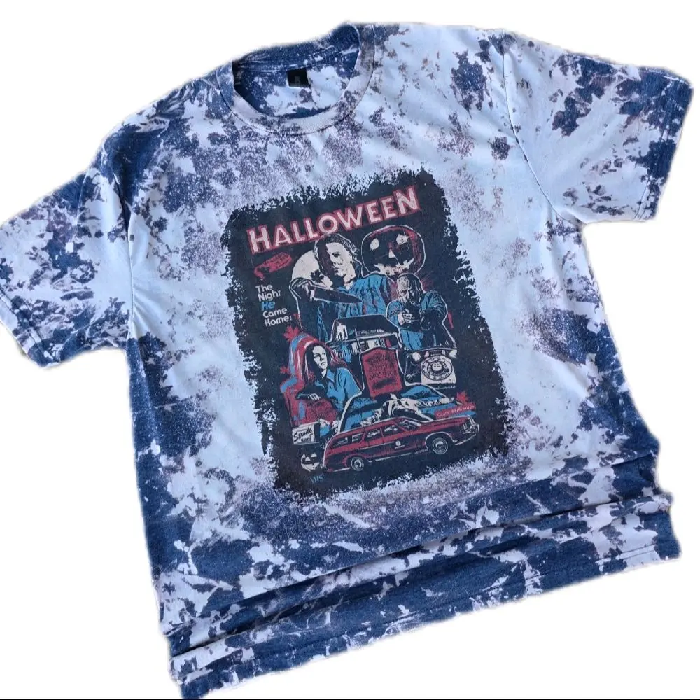 Halloween Michael Unisex Sublimation Bleach Tee  Top