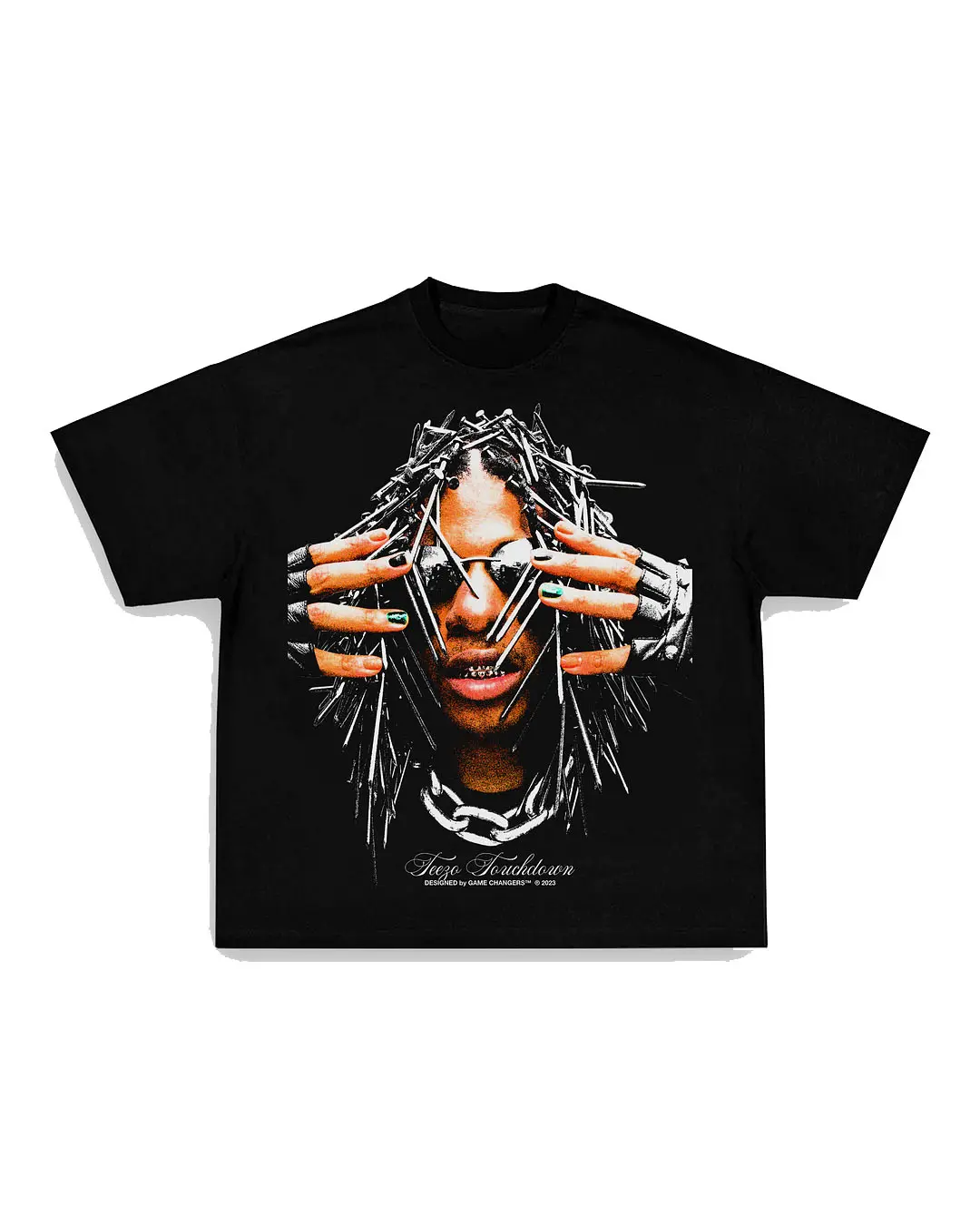 TEEZO TOUCHDOWN TEE Print Short Sleeve T-Shirt Casual Menswear Top Underwear Man Streetwear Tshirt Crewneck Round Neck Tropical