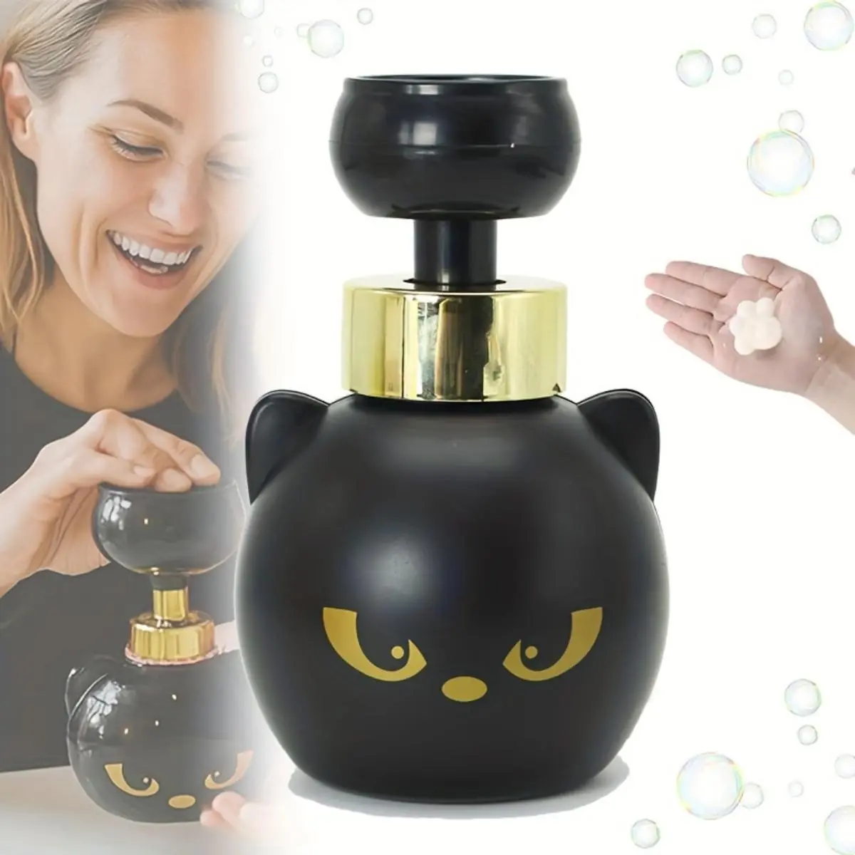 Cute Cat Paw Soap Dispenser, Creates Paw Print Foam, Refillable Foaming Pump Bottle for Bathroom, Kitchen Sink Accessories, Viral TikTok Find