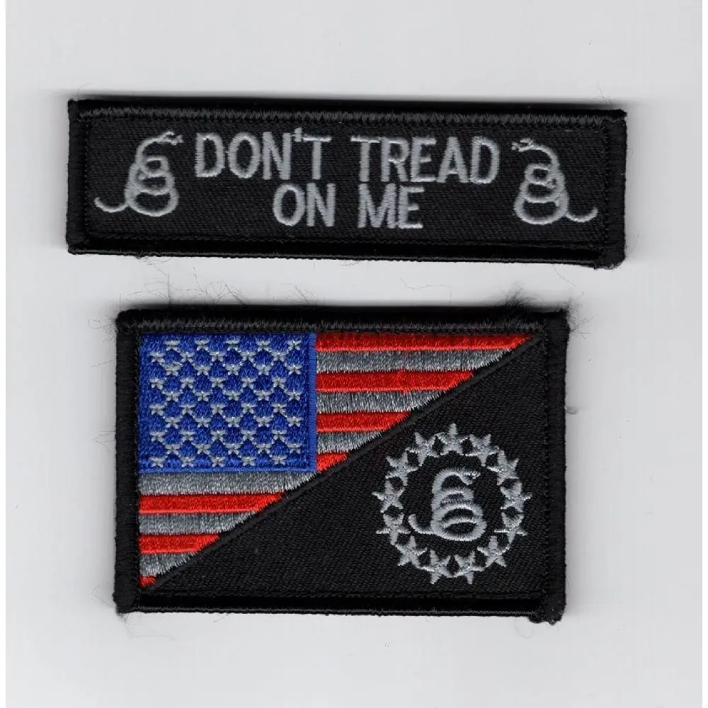 Bundle 2pc Dont Tread on Me Gadsden Flag Hook Patch