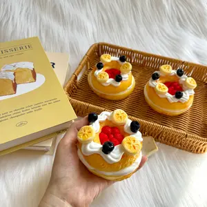 [Classic Squish Texture] taba squishy Berry Cream Bagel , Fidgets Toy for Stress Relief & Fun – Perfect for Party, Birthday, Holiday & Christmas Gifts – Silicone Material [320g]