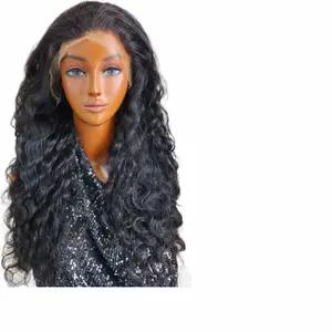 Virgin Human Hair 13x4 HD Lace Front Deep Wave Wig - 22 in Natural Color, Pre-Plucked, 250 Density, Heat-Resistant Vietnamese Wig for all occasions